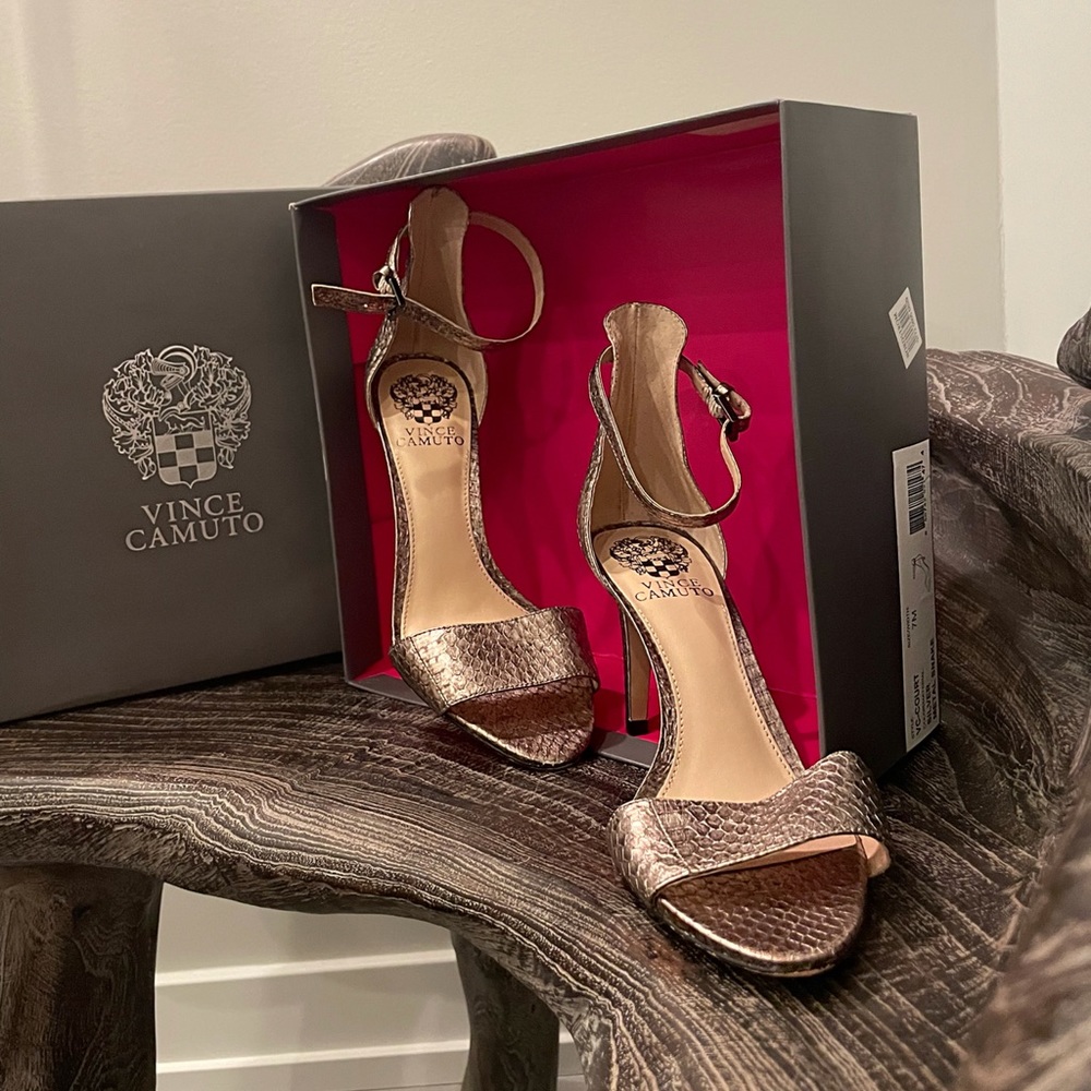 Vince Camuto Silver Metal Snake Strappy Sandal
